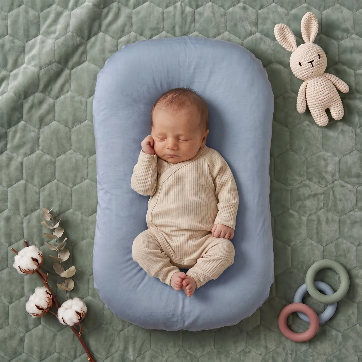 Pastel Cotton Baby Lounger Nest