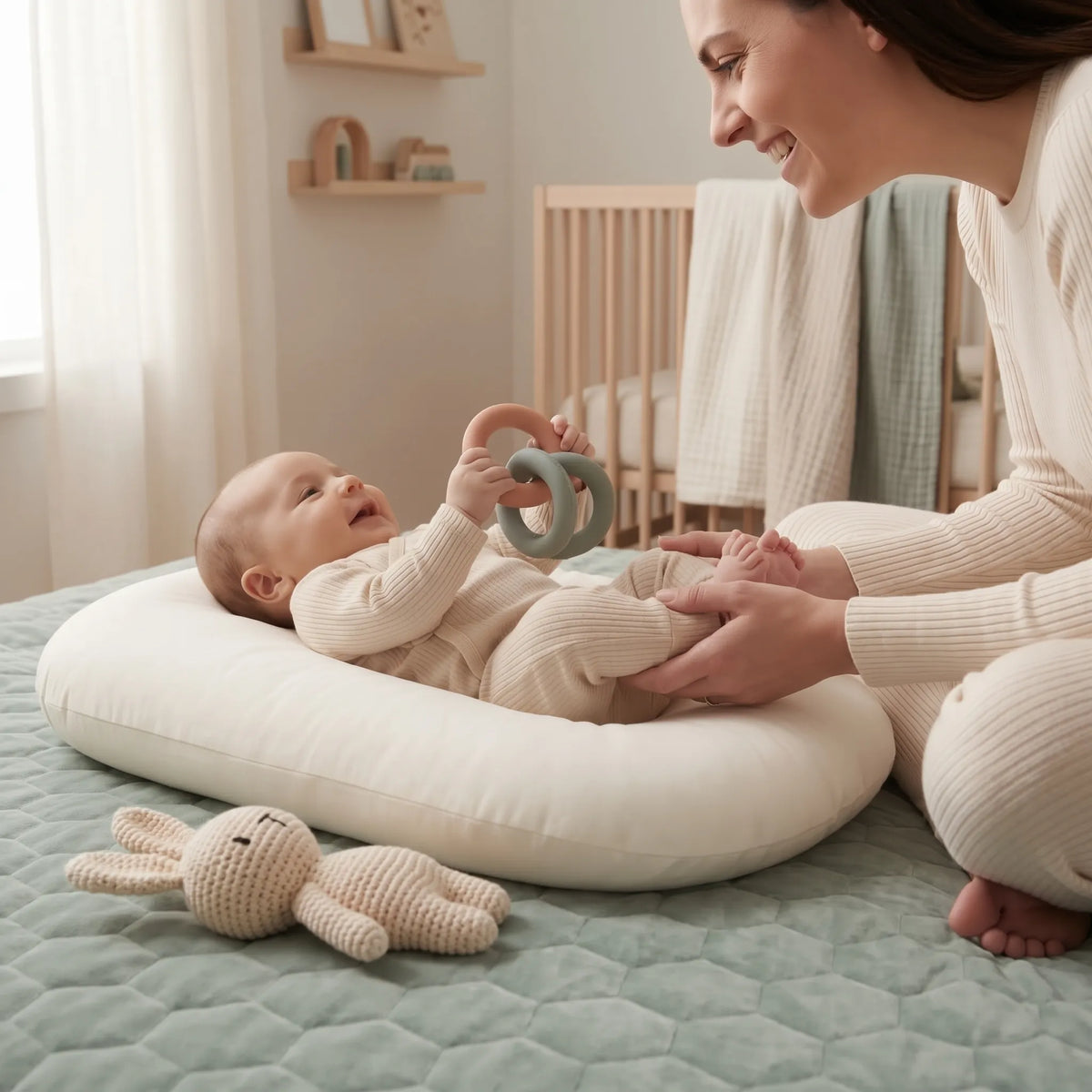 Pastel Cotton Baby Lounger Nest
