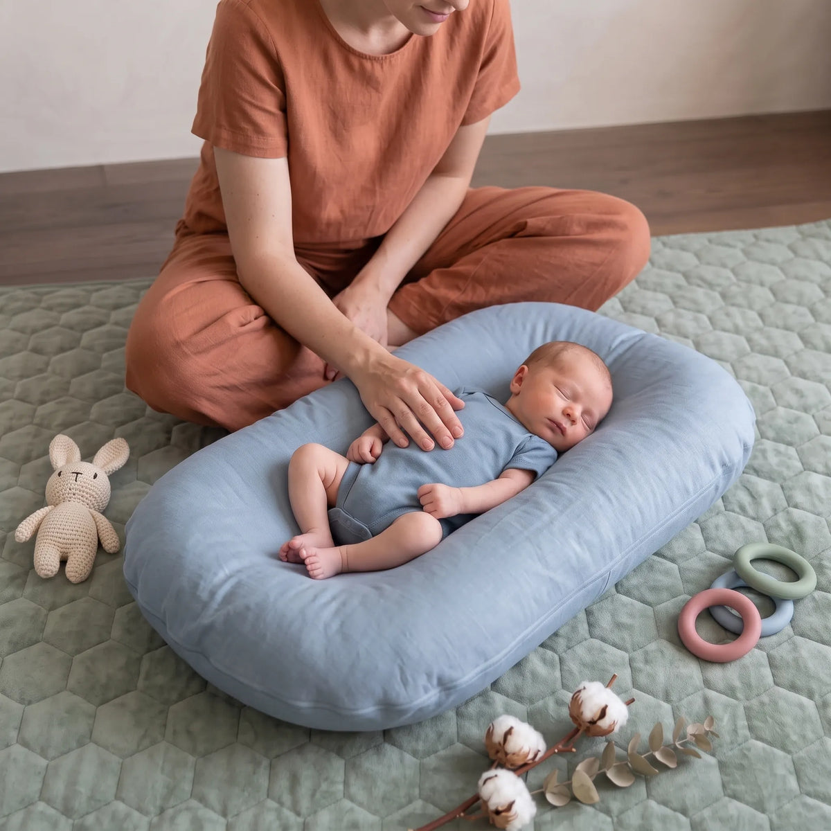 Pastel Cotton Baby Lounger Nest
