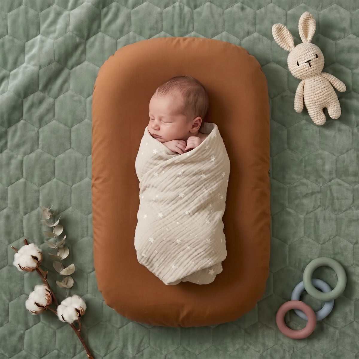 Pastel Cotton Baby Lounger Nest