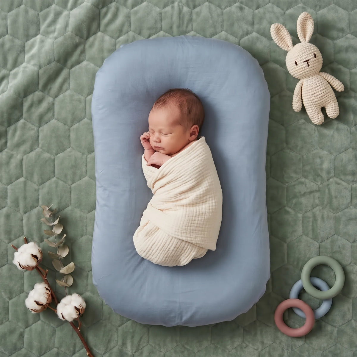 Pastel Cotton Baby Lounger Nest