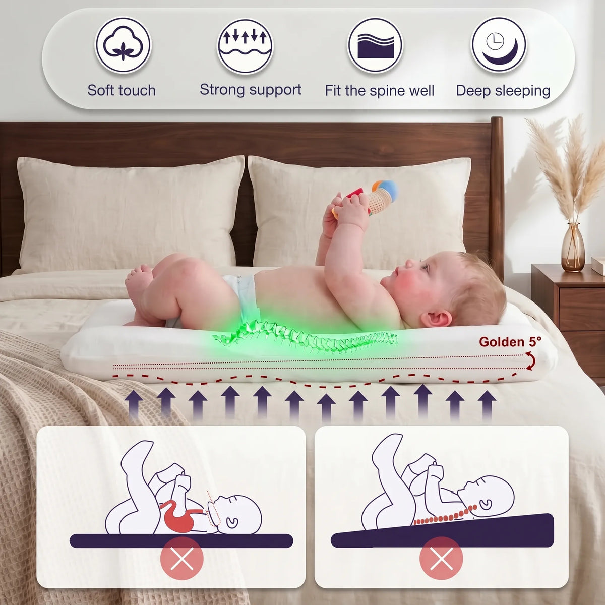 Pastel Cotton Baby Lounger Nest