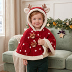 Christmas Reindeer Hooded Toddler Cape