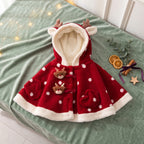Christmas Reindeer Hooded Toddler Cape