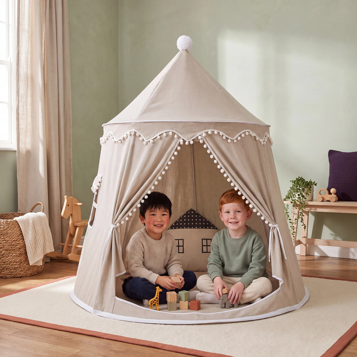 Canvas Play Teepee Tent for Kids