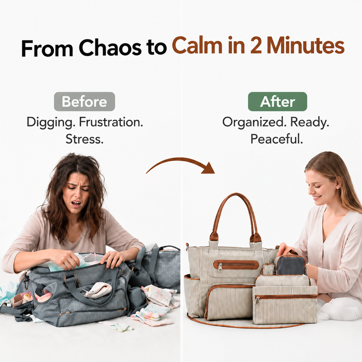 7-Piece Baby Nappy Bag Set