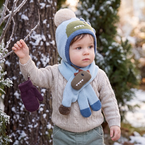Baby Animal Bobble Hat and Scarf
