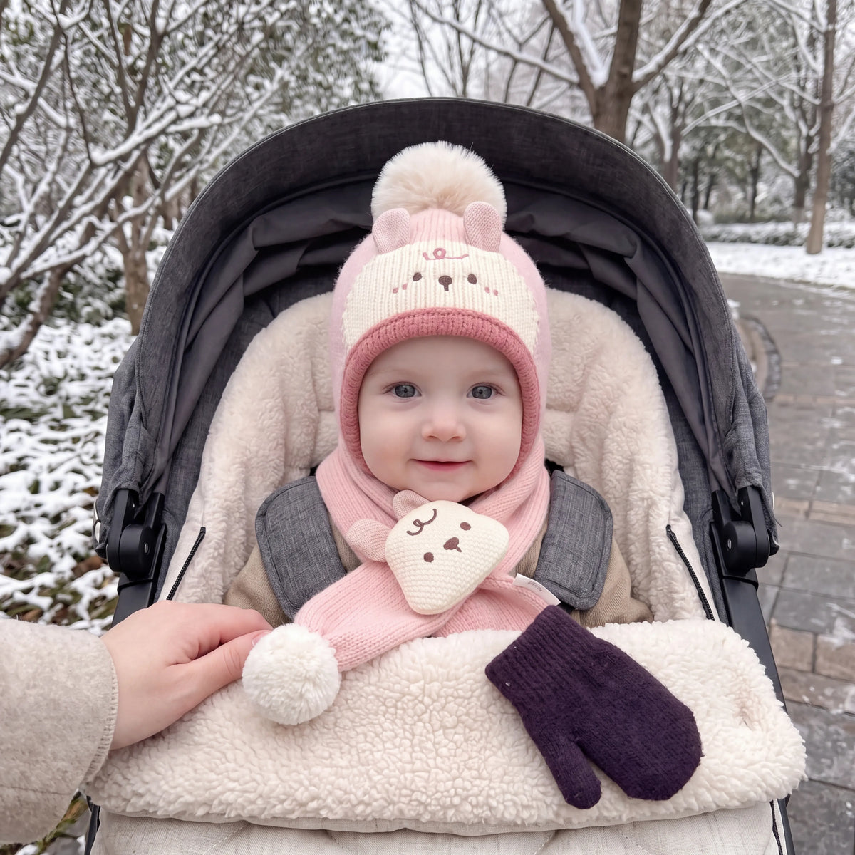 Baby Animal Bobble Hat and Scarf