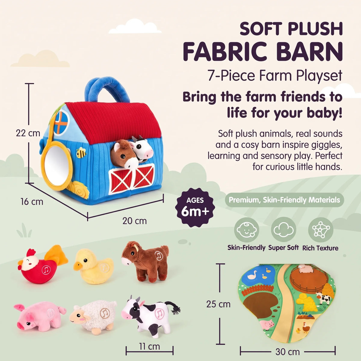Soft Farm Animal Playset with Sounds