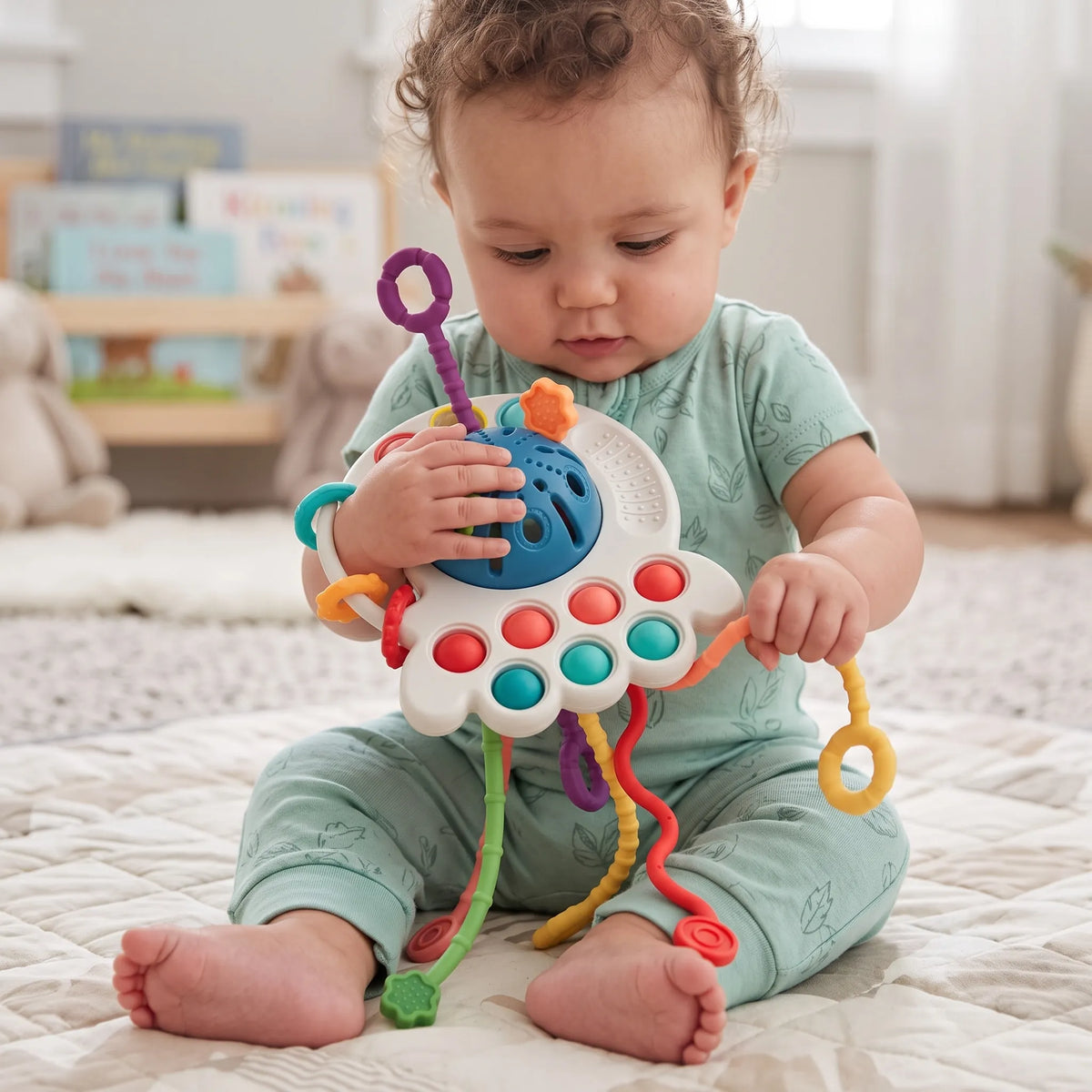 3-in-1 Silicone Sensory Baby Toy