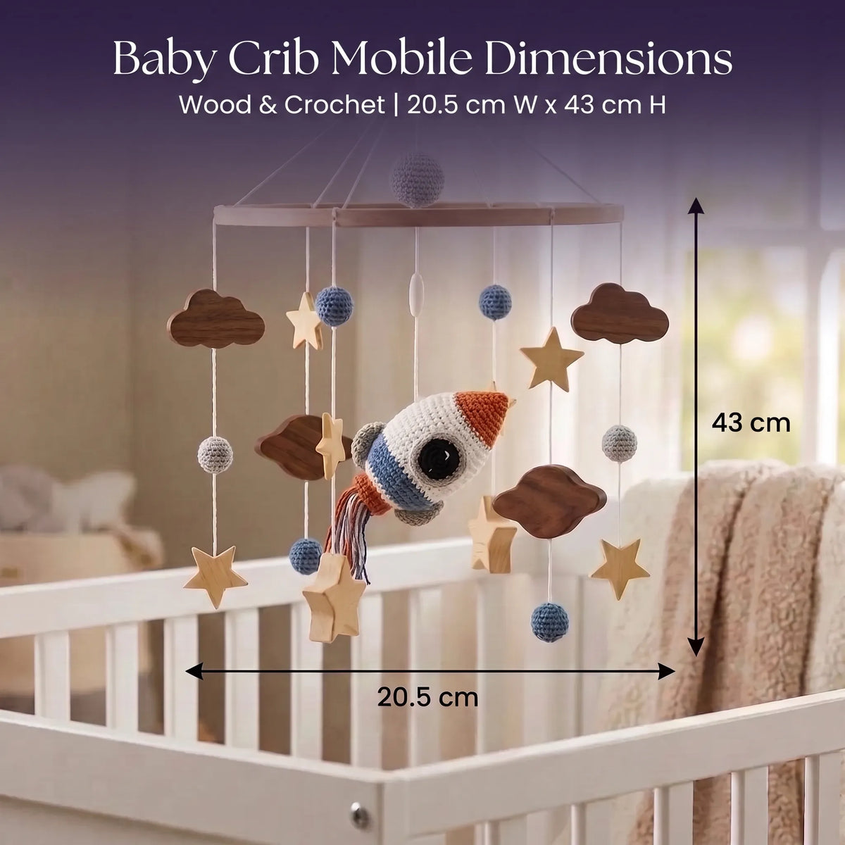 Wooden Baby Crib Mobile Hanger
