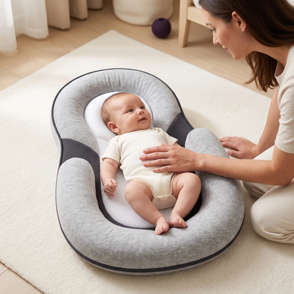 Ergonomic Baby Nest Lounger Pillow