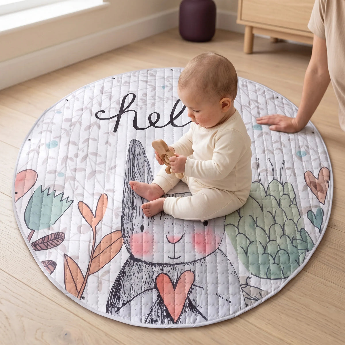 Round Quilted Baby Play Mat