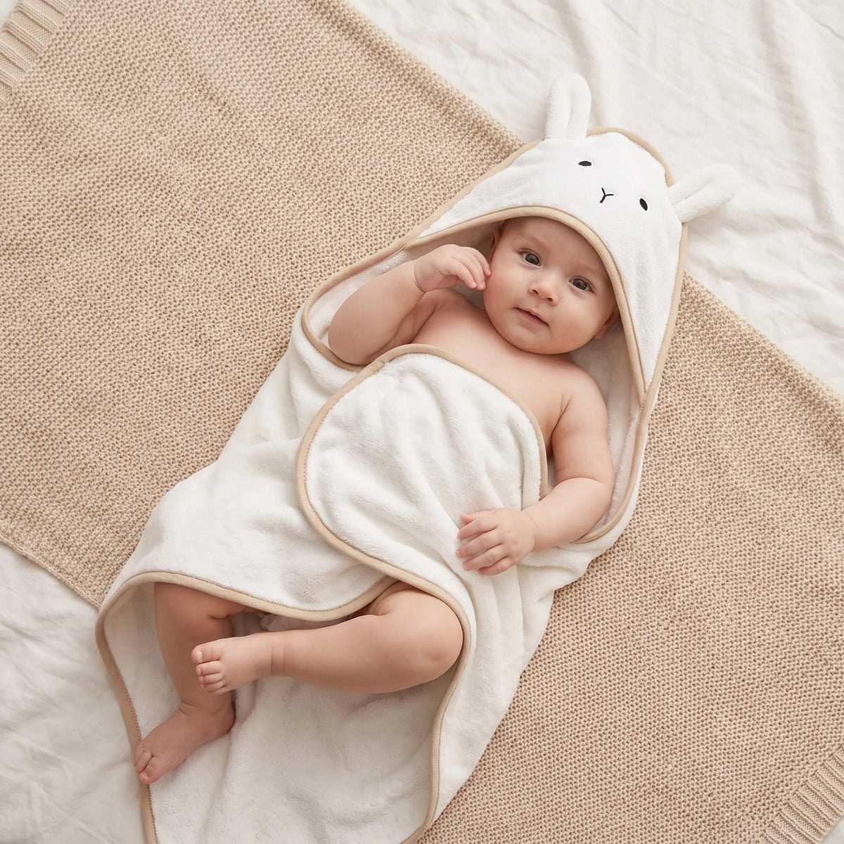 Newborn Fleece Hooded Bath Towel