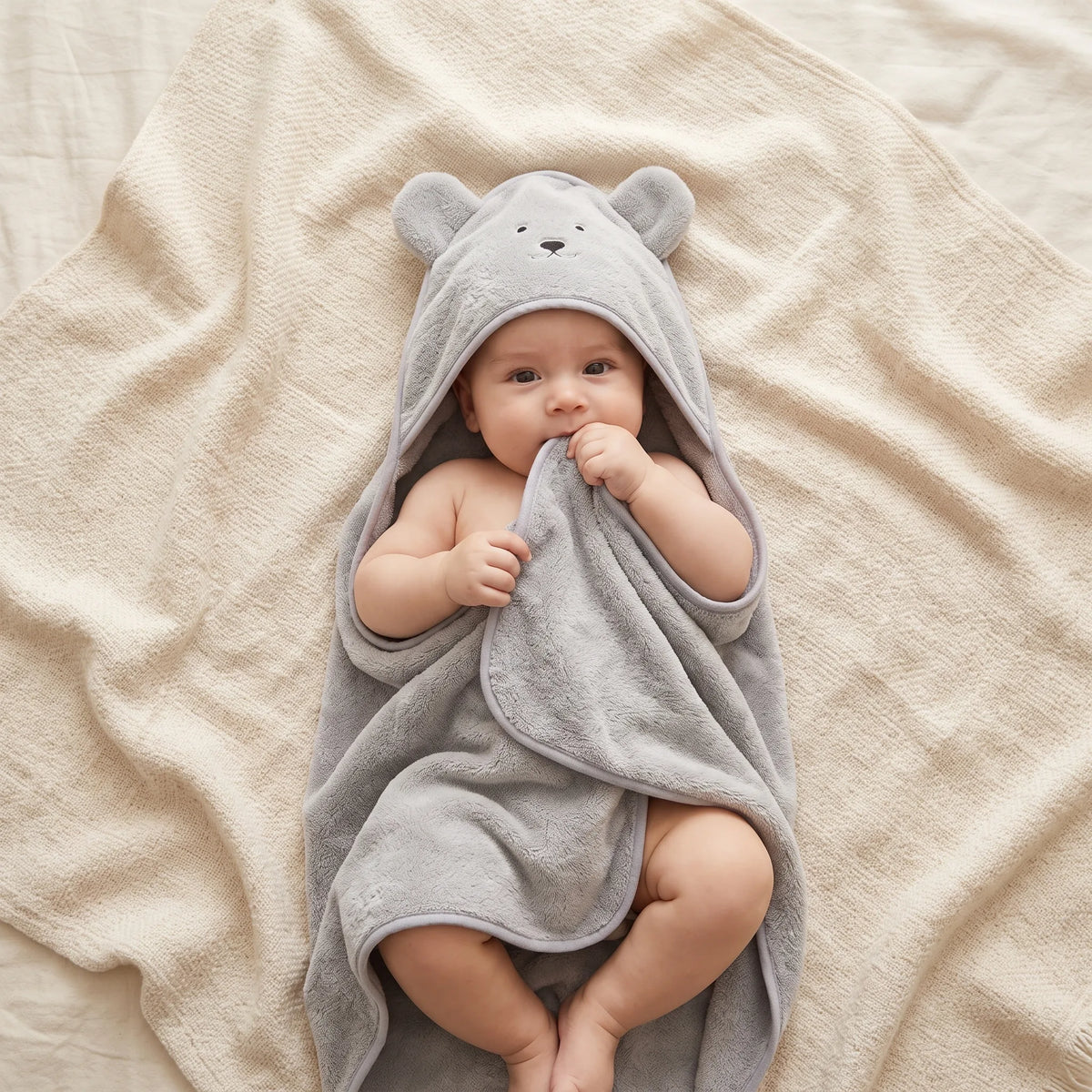 Newborn Fleece Hooded Bath Towel