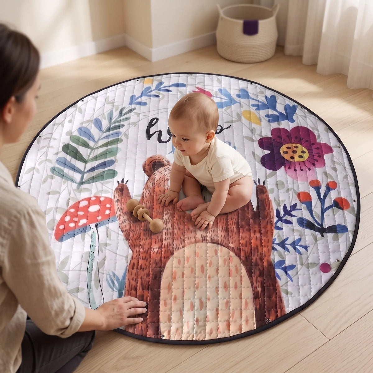 Round Quilted Baby Play Mat