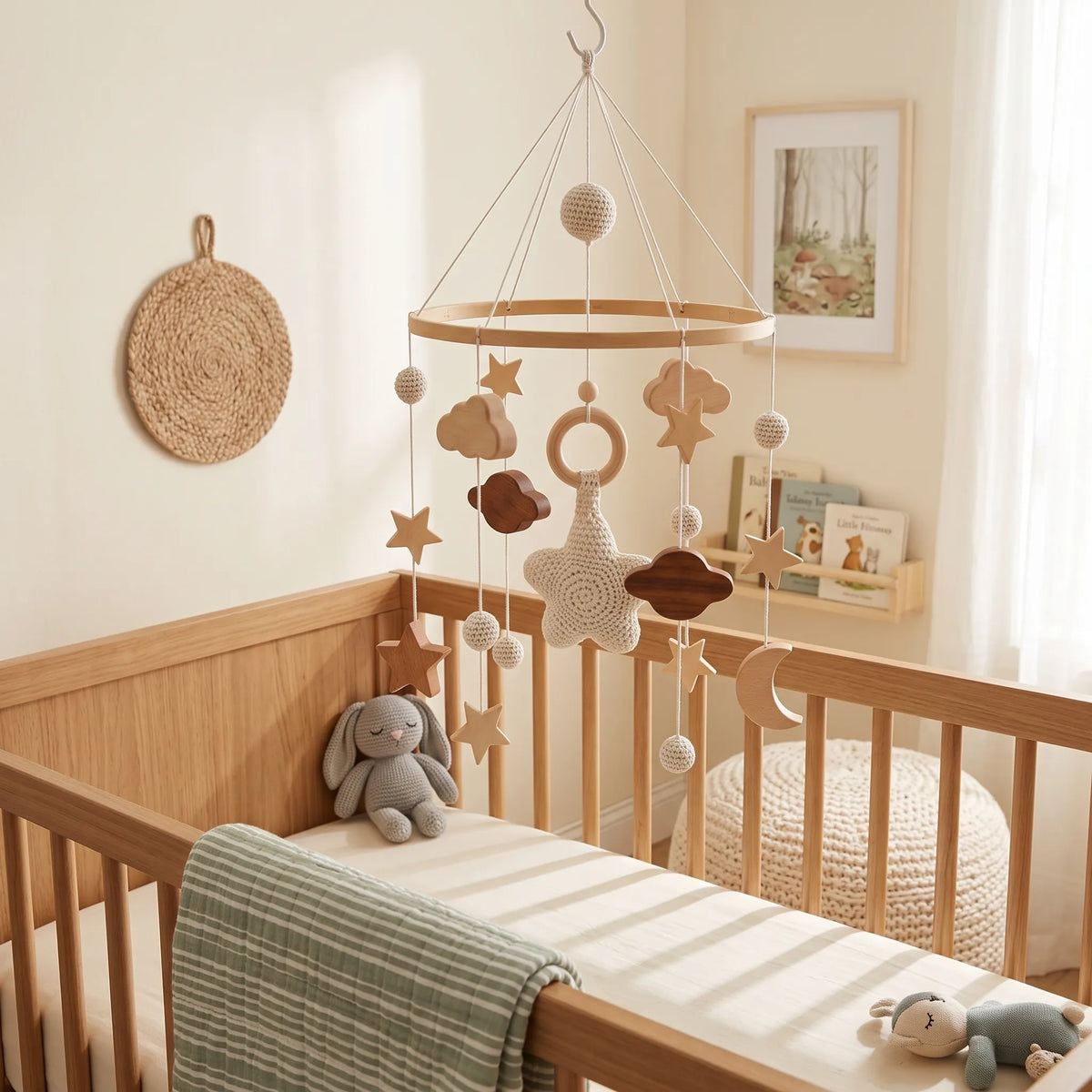 Wooden Baby Crib Mobile Hanger